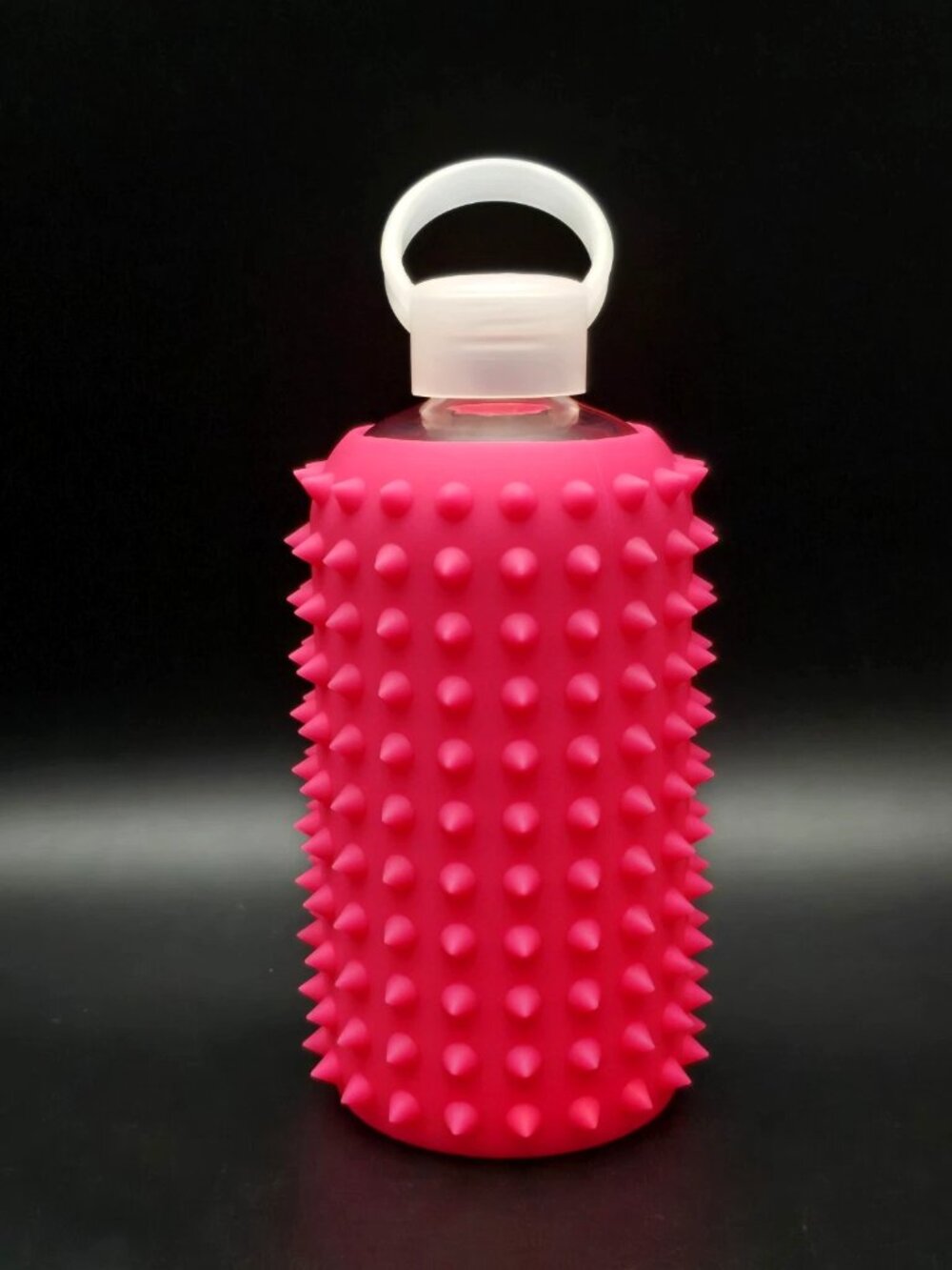 BKR Tutu Neon Pink Ballet Glass & Spiked Silicone Water Bottle 32oz